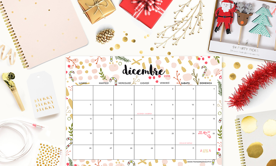 Sfondi Natalizi Su Cui Scrivere.Download Il Calendario Di Dicembre 2016 Il Weekly Planner E Gli Sfondi Trend And The City